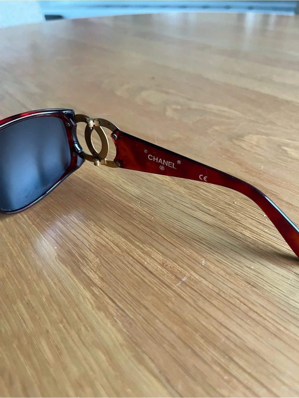 Vintage Chanel Tortoiseshell Sunglasses with Gold CC Accent
